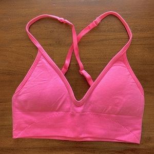 New Lululemon pink seamless ebb to street workout sports bra